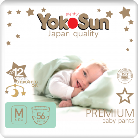 Под­гуз­ни­ки-тру­си­ки дет­ские «YokoSun» Premium, размер M, 6-10 кг, 56 шт