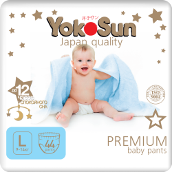Под­гуз­ни­ки-тру­си­ки дет­ские «YokoSun» Premium, размер L, 9-14 кг, 44 шт