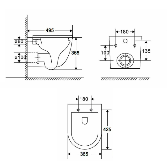 Унитаз подвесной AQUAme (арт.AQM2002PRO), 50x37, безободковый, смыв Invisible, с сиденьем soft close, смыв торнадо