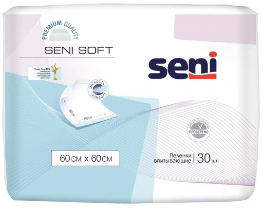 Seni soft Пеленки одноразовые (впитывающие) 60х60 30 шт