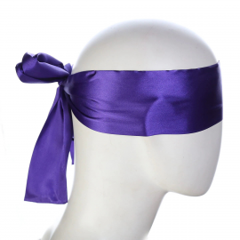 Фиолетовая сатиновая маска-лента на глаза