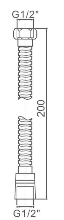 Душевой шланг (Усиленный) Ledeme L49-20, Хром, 200см