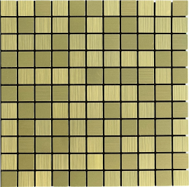 Самоклеющаяся панель для декора стен "Алюминий" Золотая мозаика (300х300х3мм)
