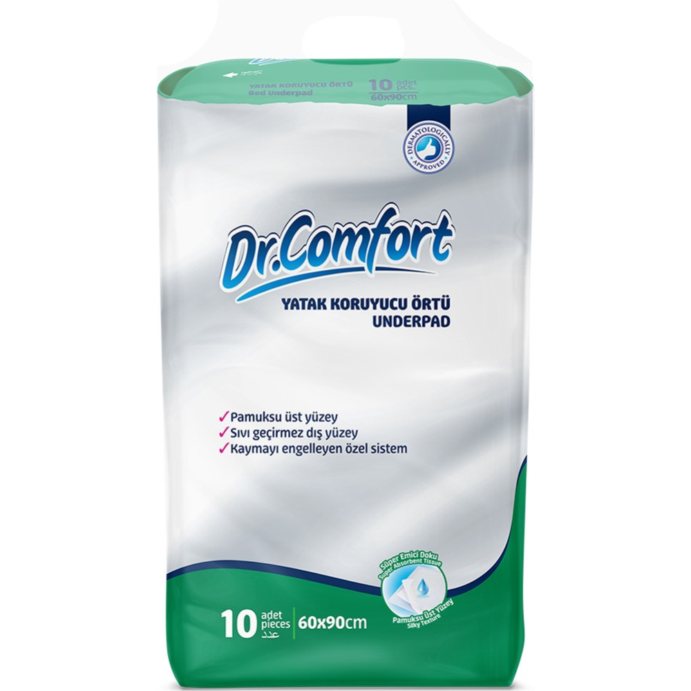 Впитывающие пеленки для взрослых «Dr.Comfort» 60х90 см, 10 шт