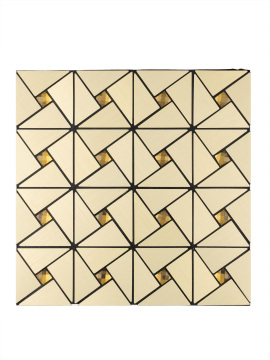 Самоклеющаяся панель для декора стен "Алюминий" Золото со стразами (300х300х3мм)