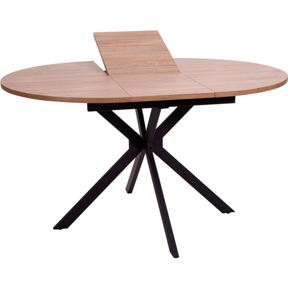Обеденный стол «Listvig» Vega, дуб канзас/черный, 135х100 см