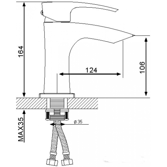 Смеситель для умывальника Hansen HN10044F, Белый