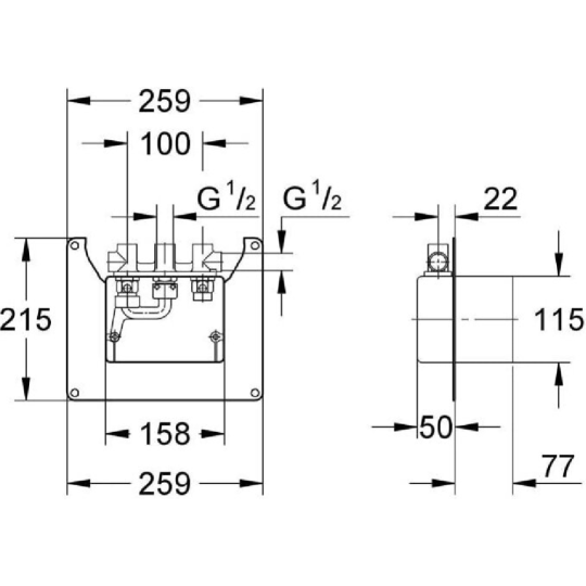 Корпус для скрытого монтажа «Grohe» Contromix Surf, 36122000