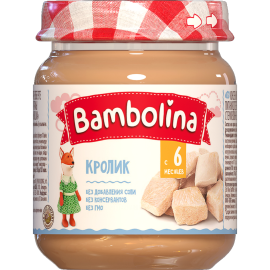 Пюре мясное «Bambolina» кролик, 100 г