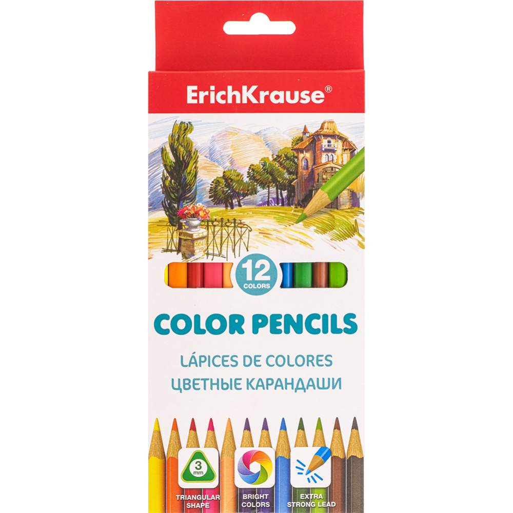 Набор цветных карандашей «Erich Krause» 12 цветов, арт. 49886