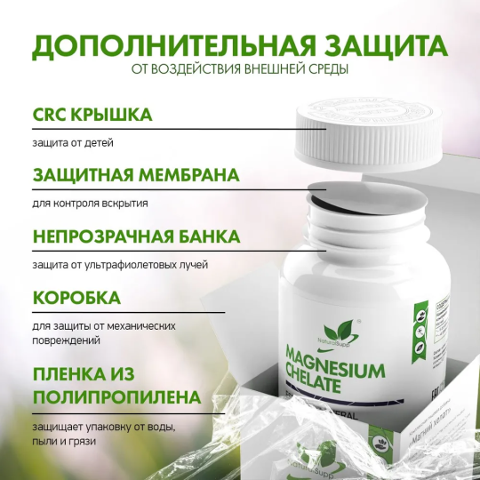 Магний Хелат NaturalSupp Magnesium Chelate, 60 капс