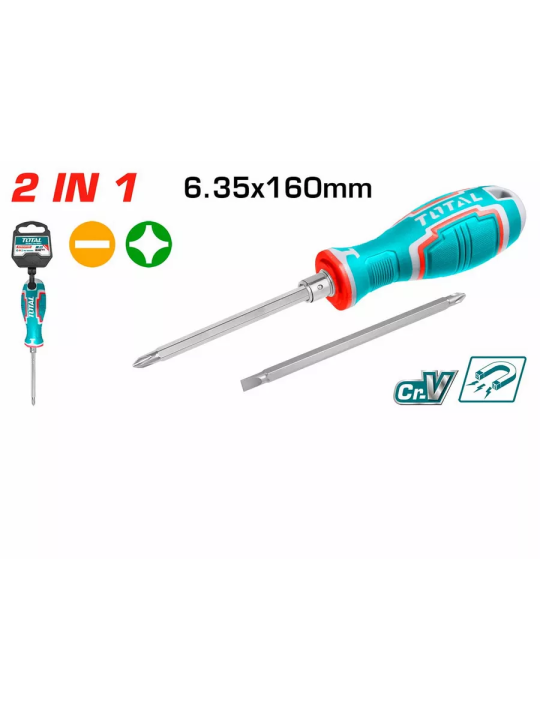 Отвертка 2 в 1 TOTAL THT 250206