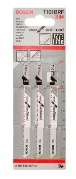 Пилка для электролобзика Bosch по ламинату Т101BRF (3 штуки)