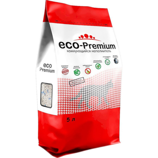 Наполнитель для туалета «ECO-Premium» Blue, комкующийся, древесный, 5 л/1.9 кг