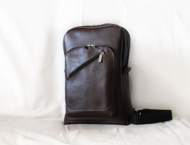 Кожаный рюкзак однолямочный (Backpack-178)