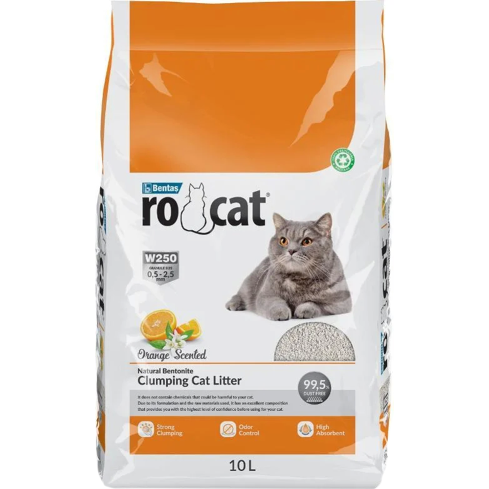 Наполнитель для туалета «Ro-cat» Orange, комкующийся, бентонитовый, 10 л