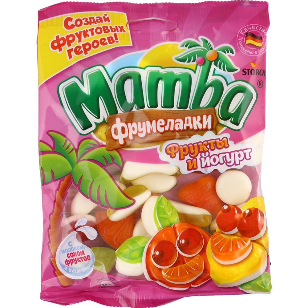 Мармелад жевательный «Mamba» фрукты и йогурт, 140 г