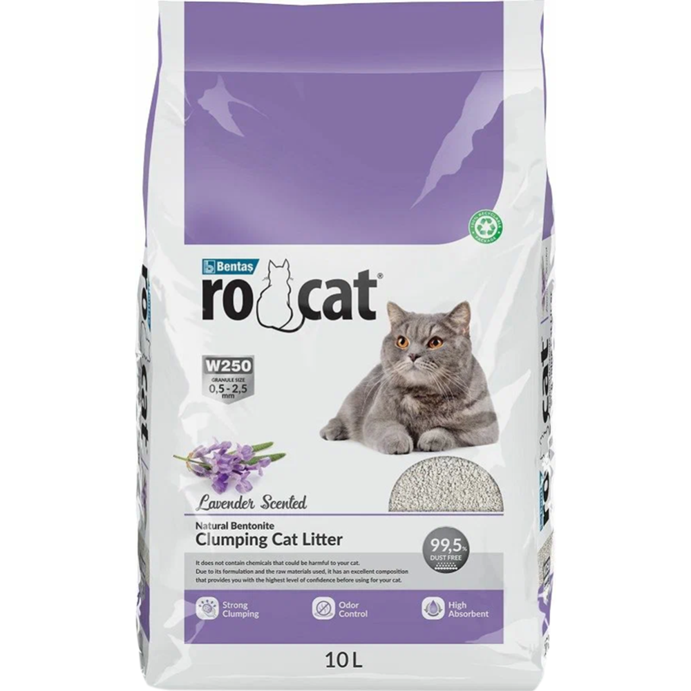 Наполнительдлятуалета«Ro-cat»Lavander,комкующийся,бентонитовый,10л