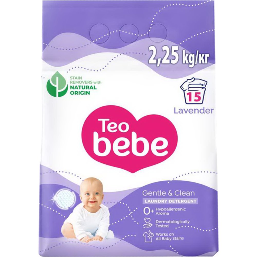 Картинка товара Стиральный порошок «Teo Bebe» Cotton Soft Violet, 2.25 кг