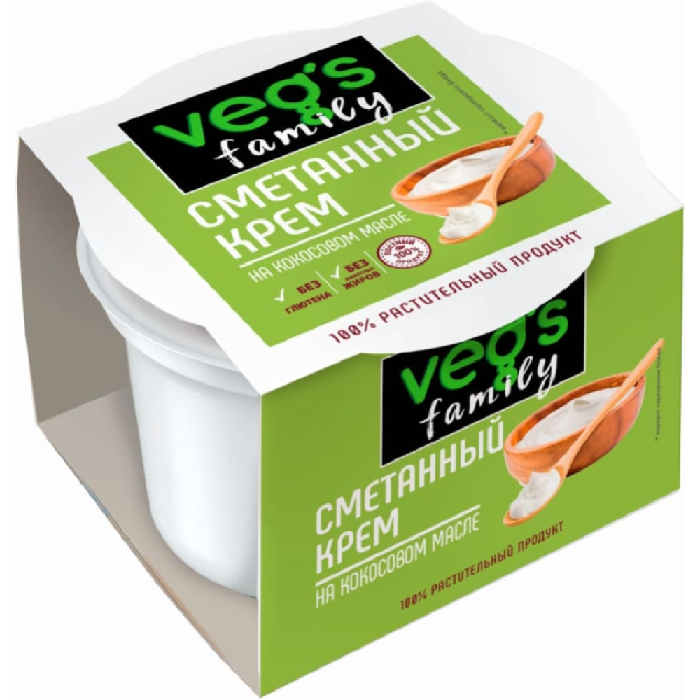Крем со вкусом сме­та­ны «VEG`S Family» на основе ко­ко­со­во­го масла, 170 г