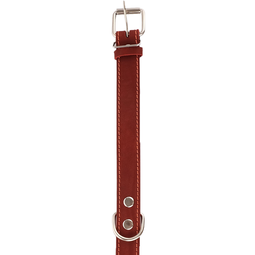 Ошейник «Хампо» кожаный, 3х45-60 см, подшитый, красно-коричневый