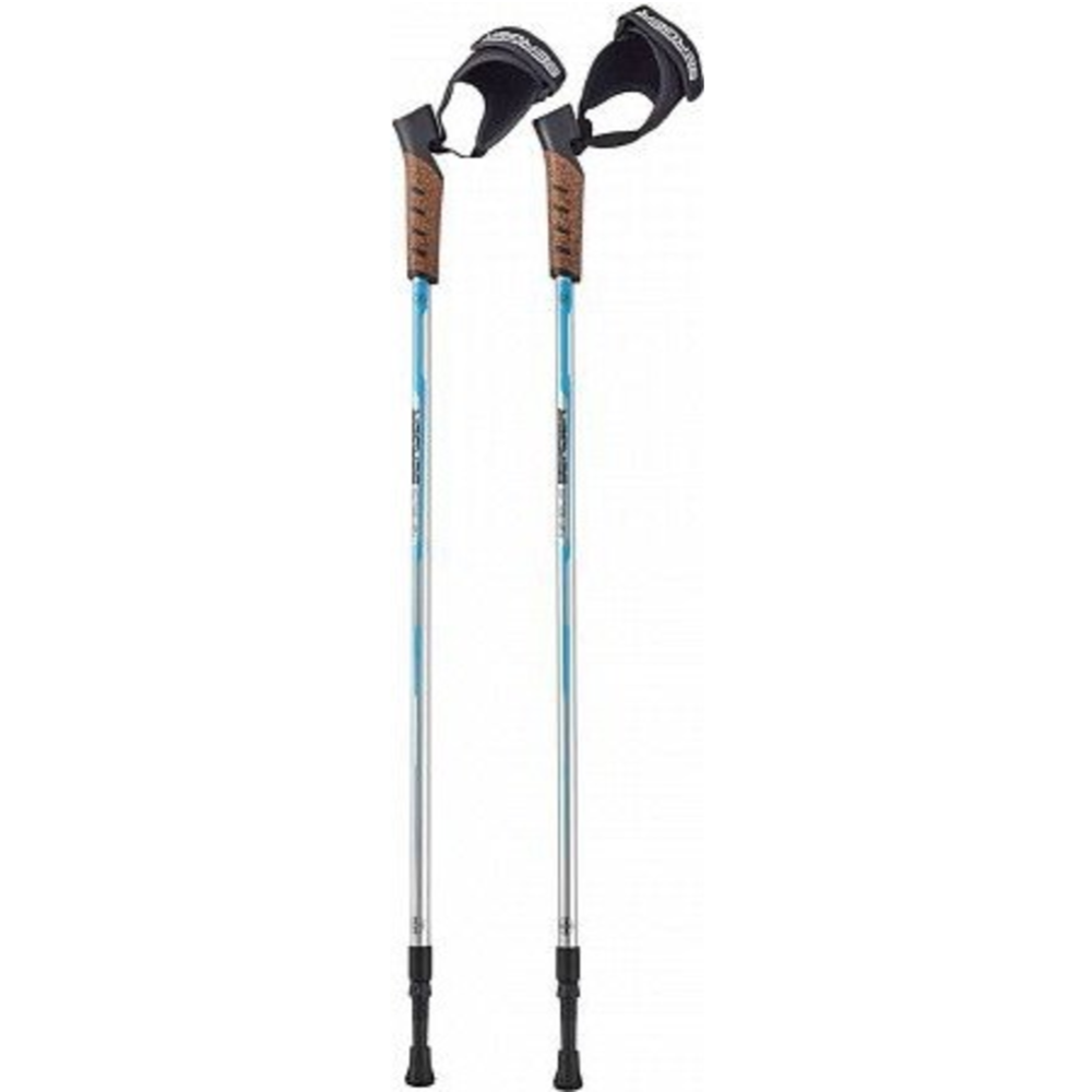 Палки для скандинавской ходьбы «Berger» Nimbus, 2-секционные, 77-135 см, серебристый/голубой
