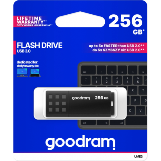 USB-накопитель «Goodram» UME3 256Gb Black, UME3-2560K0R11