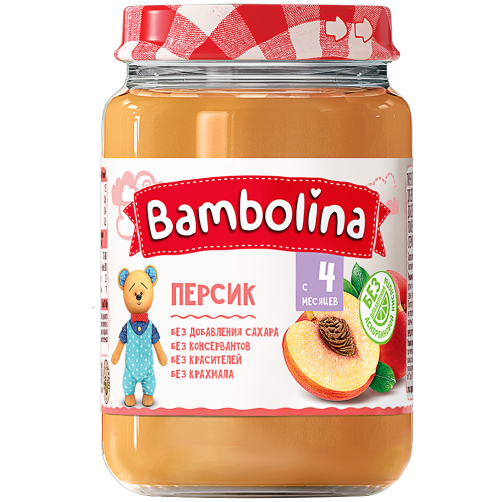 Пюре фруктовое «Bambolina» персик, 190 г