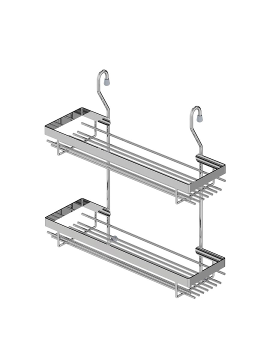 Полка для специй на рейлинг узкая Starax S-4005-C (прут, хром)
