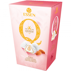 Кон­фе­ты «Essen» Q, со сли­воч­ной на­чин­кой, мин­да­лем и ко­ко­сом, 150 г