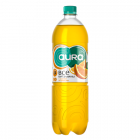 На­пи­ток со­ко­со­дер­жа­щий нега­зи­ро­ван­ный «Aura» апель­син, 1 л