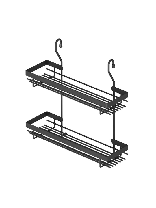 Полка для специй на рейлинг узкая Starax S-4005-A (прут, антрацит)