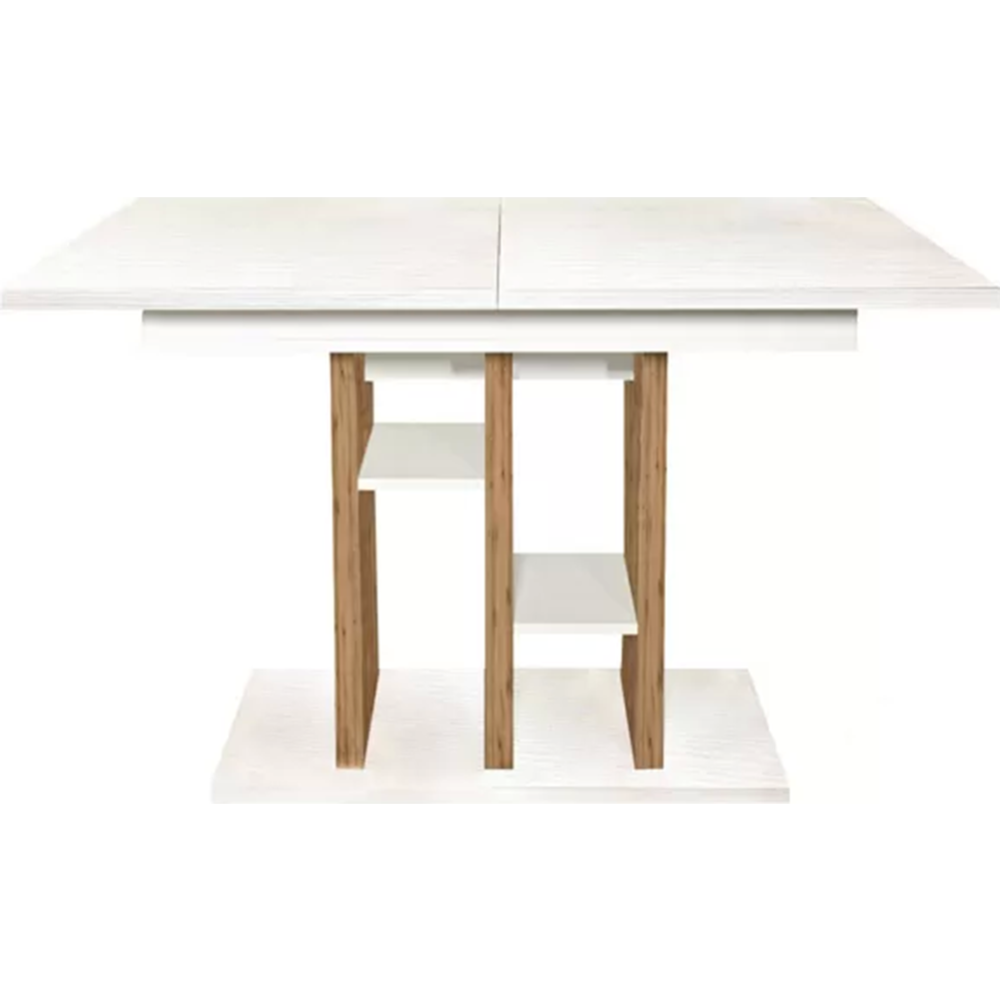 Стол раздвижной «ЭлиГард» Best, белый структурный/дуб натуральный, 1180х(1570)х800х760 мм