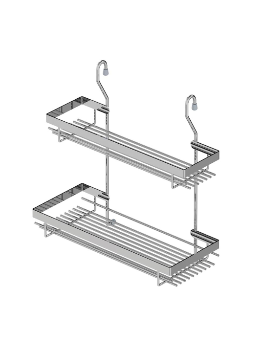 Полка для специй на рейлинг комбинированная Starax S-4007-C (прут, хром)