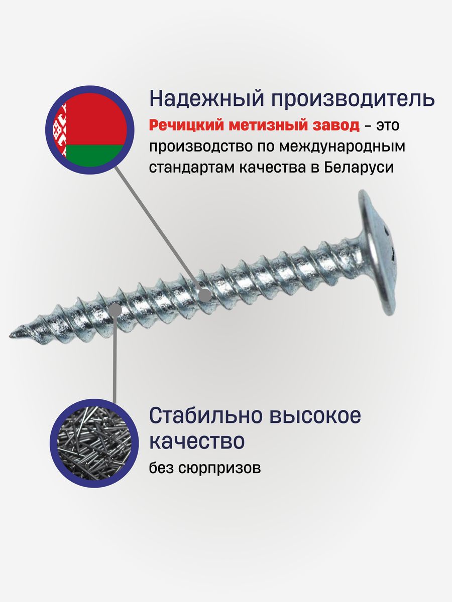 Саморезы с прессшайбой по металлу 4,2x19 мм (400 шт.) РМЗ