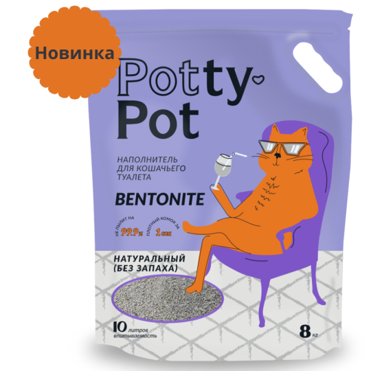 Наполнитель Potty-Pot ТОФУ натуральный без запаха 10л (8 кг)