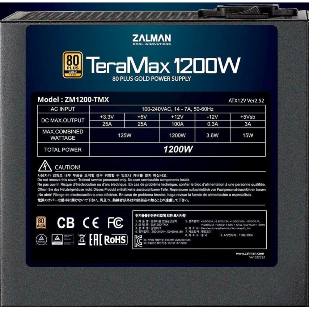 Блок питания «Zalman» ZM1200-TMX