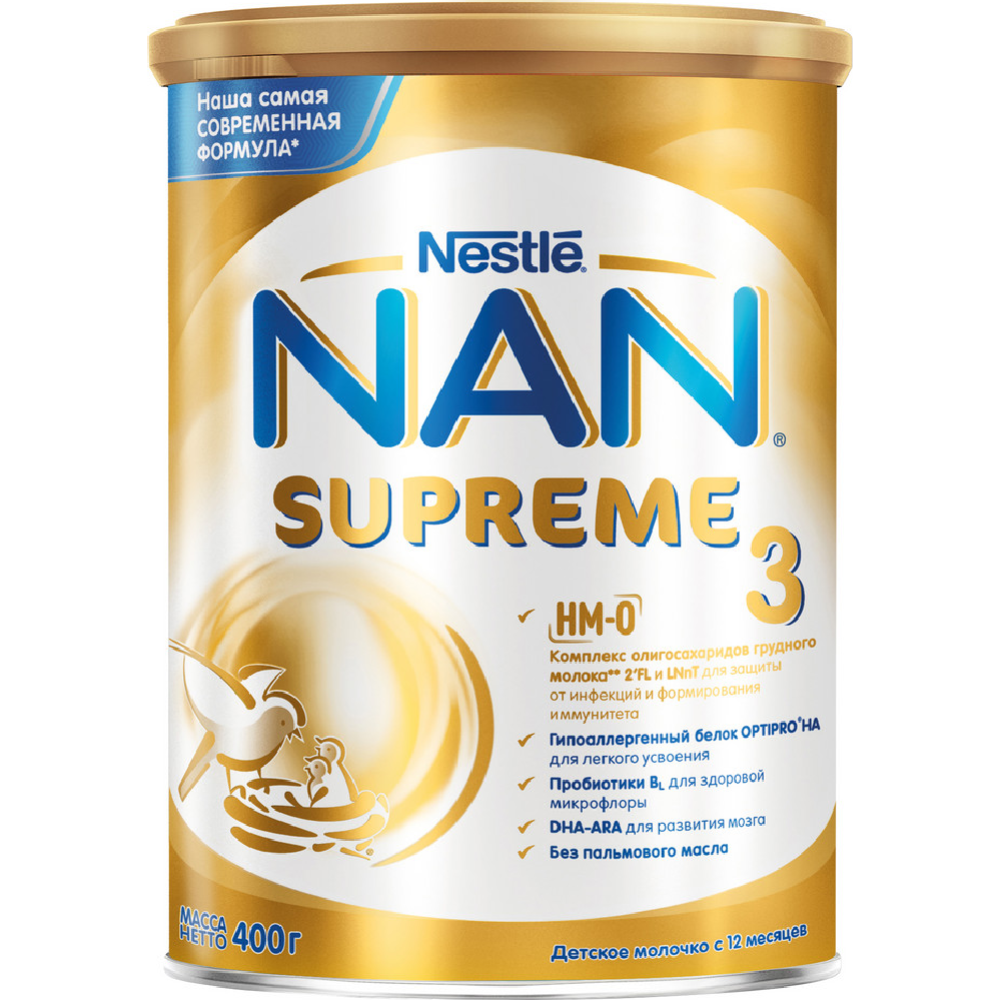 Напиток молочный сухой «Nestle» NAN 3 Supreme, с 12 месяцев, 400 г