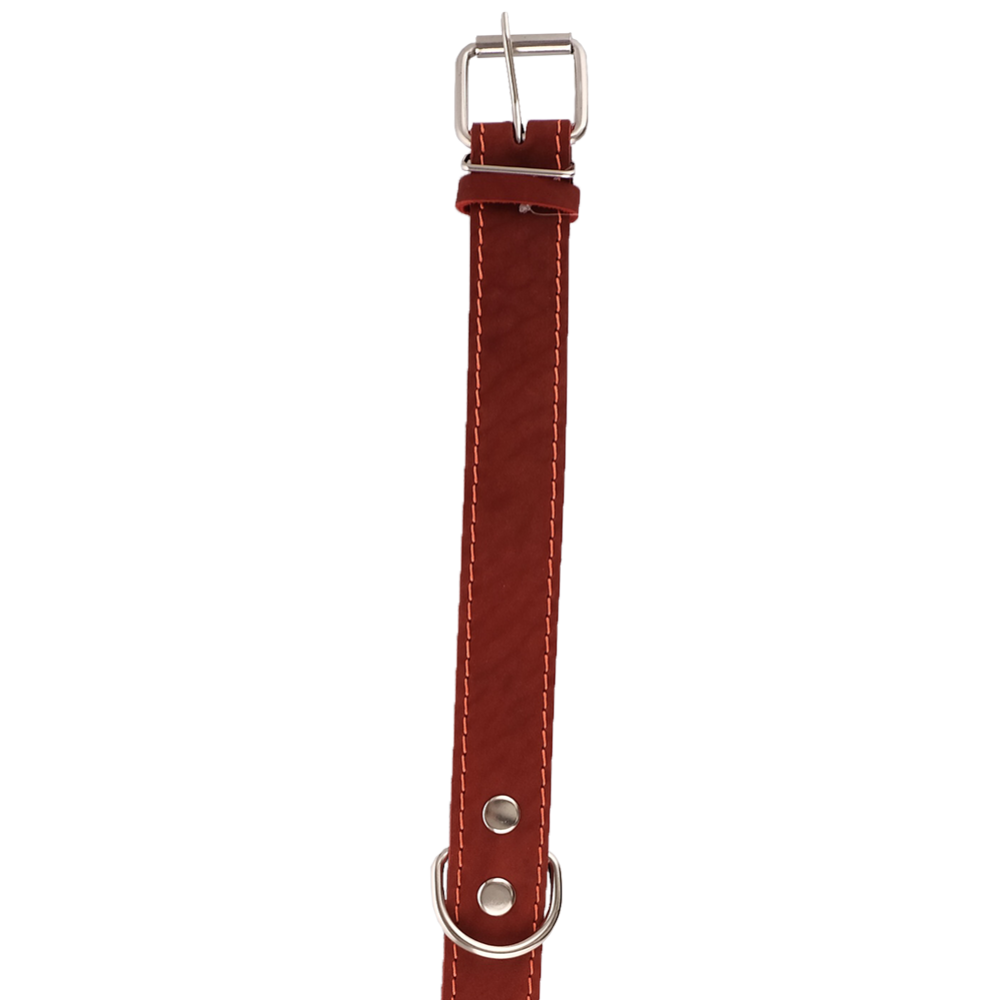 Ошейник «Хампо» кожаный, красный, 3.5х50-65 см