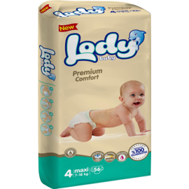 Подгузники детские «Lody» Baby Maxi, 7-18 кг, 56 шт