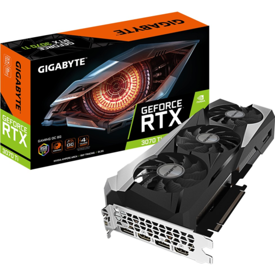 Видеокарта «Gigabyte» RTX 3070 Ti Gaming OC 8GB GDDR6X, GV-N307TGAMING OC-8GD