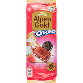 Шоколад молочный «Alpen Gold» Oreo, c клубничной начинкой и кусочками печенья, 85 г