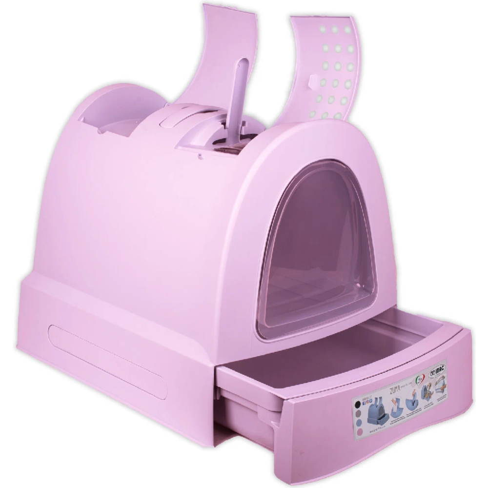 Туалет-домик «Imac» для кошек, Zuma, пепельно-розовый, 40х56х42.5 см