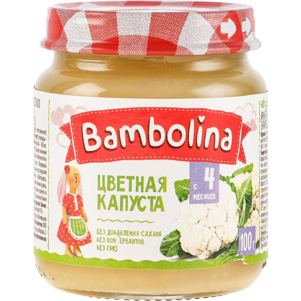 Пюре овощное «Bambolina» из цветной капусты, 100 г #0