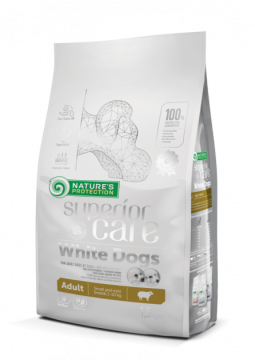 Корм для собак Nature's Protection SC White Dogs Adult Smail and Mini  с ягненком для белой шерсти 1,5кг