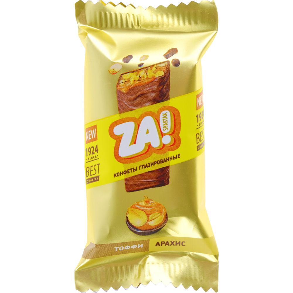 Кон­фе­ты гла­зи­ро­ван­ные «Za Spartak» тоффи с ара­хи­сом, 1 кг