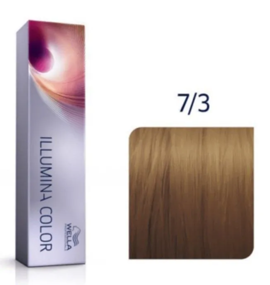 Wella Professionals Illumina Color Профессиональная стойкая крем-краска для волос 7/3 блонд золотистый, 60мл