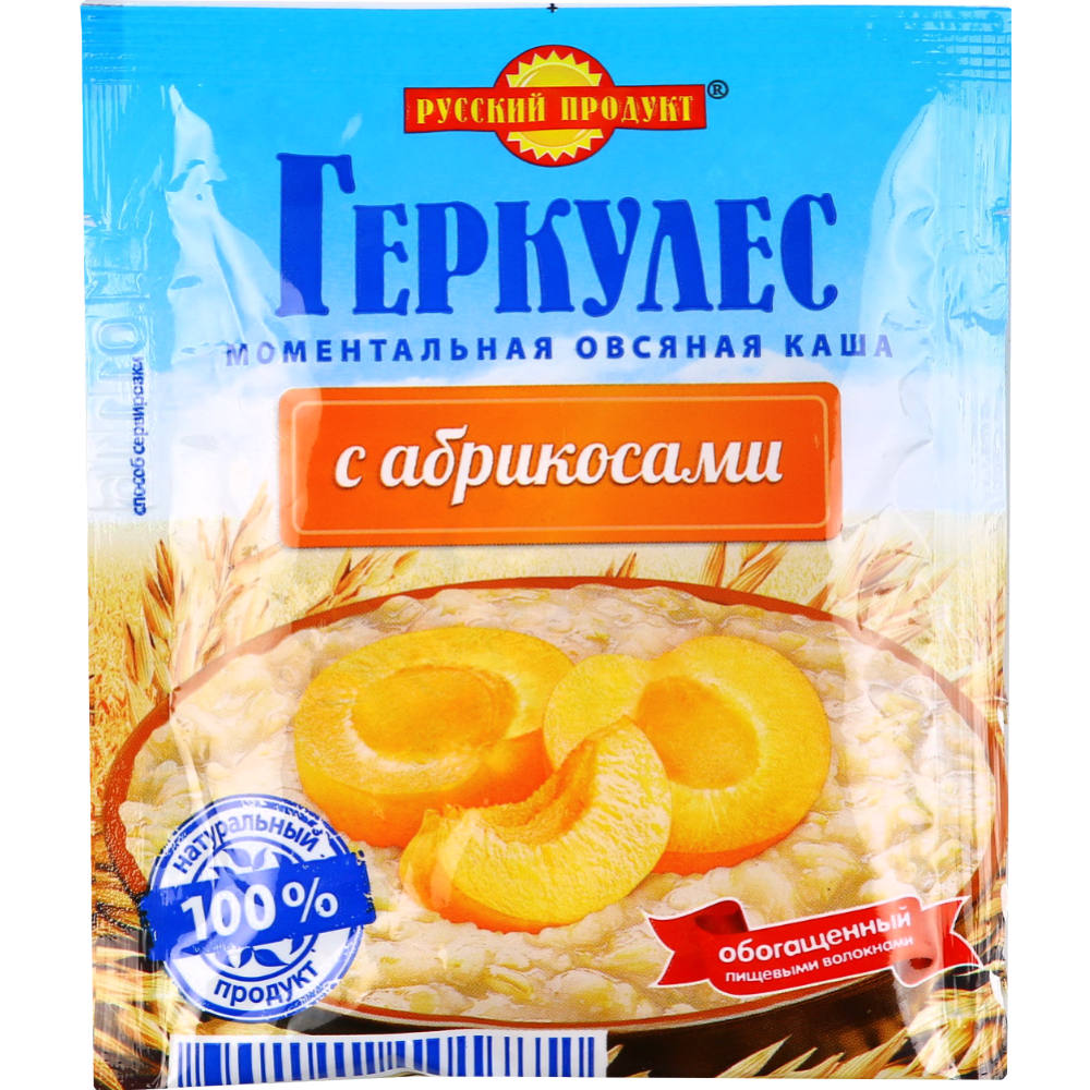 Каша ов­ся­ная «Рус­ский про­дук­т» с аб­ри­ко­са­ми,БП 35 г