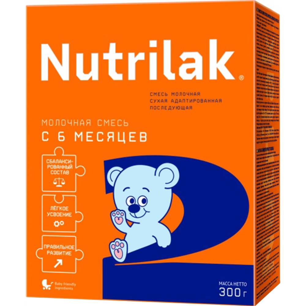 Смесь молочная сухая «Nutrilak» 2, 300 г #0