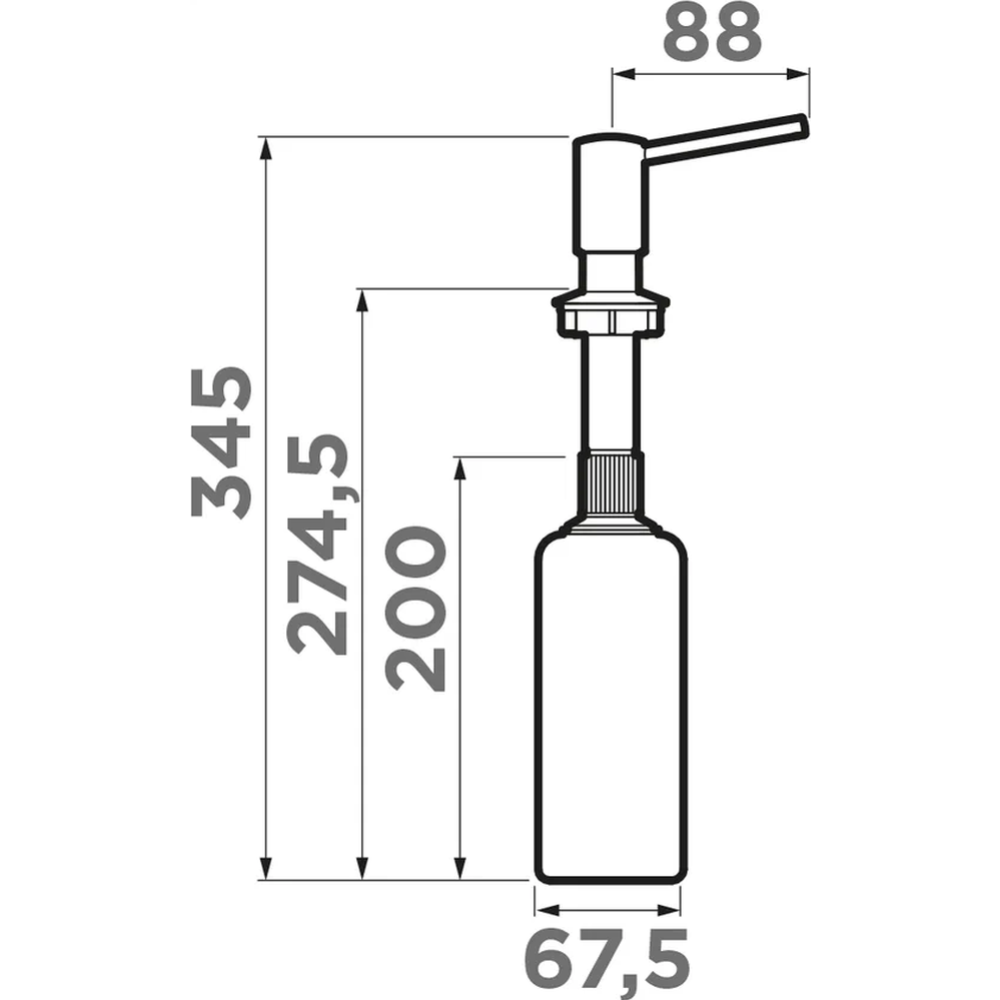 Дозатор для жидкого мыла «Omoikiri» OM-02-GB, 4995026, графит